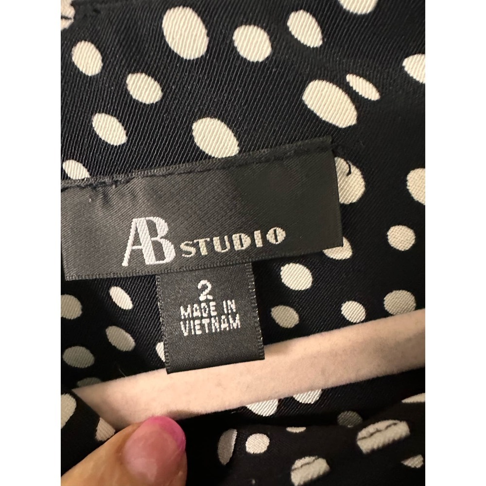 Vintage ABstudio size 2 black and white polka dot dress - Picture 3 of 6
